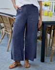 Maisie Wide Leg Pull On Pant Navy Pants - Trousers Frank & Eileen