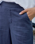 Maisie Wide Leg Pull On Pant Navy Pants - Trousers Frank & Eileen