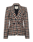 Marie Houndstooth Tweed Blazer Black/Brown/Cream Jackets - Blazers L'Agence