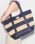Medium Crochet Tote Dawn/Natural Stripe Tote & Satchel MZ Wallace