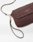 Crochet Convertible Crossbody Brown Crochet Crossbody MZ Wallace