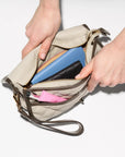 Small Astor Convertible Clutch Sandy Linen Clutch MZ Wallace