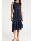 Daija Dress Navy Polka Dots Dresses - Midi Rails