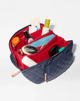 Large Metro Accordion Organzier Navy/Red Cosmetic MZ Wallace