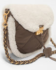 Crosby Lock Saddle Shearling/Walnut Crossbody MZ Wallace