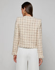 Zell Collarless Jacket Taupe Grey Houndstooth Jackets - Blazers L'Agence