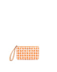 Flat Metro Wristlet Sunset Orange Gingham Wallets MZ Wallace