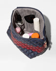 Large Zoey Zip Pouch Rugby Stripe Cosmetic MZ Wallace