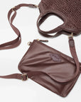 Crochet Mini Georgica Tote Brown Crochet Tote & Satchel MZ Wallace