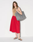 Large Metro Tote Deluxe Black/White Gingham Tote & Satchel MZ Wallace