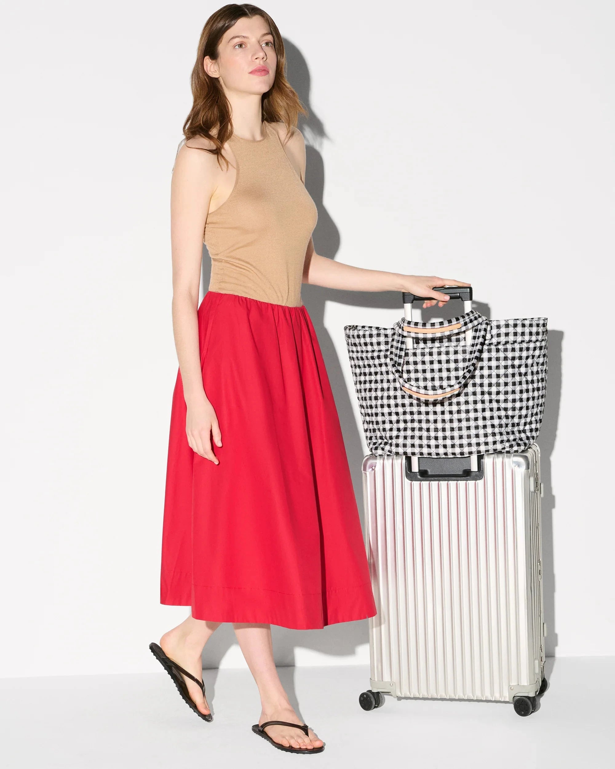 Large Metro Tote Deluxe Black/White Gingham – Peter Kate