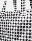 Large Metro Tote Deluxe Black/White Gingham Tote & Satchel MZ Wallace