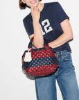 Small Sutton Deluxe Rugby Stripe Tote & Satchel MZ Wallace