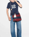 Small Sutton Deluxe Rugby Stripe Tote & Satchel MZ Wallace