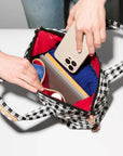 Small Sutton Deluxe Black/White Gingham Tote & Satchel MZ Wallace