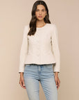 Mariella Collarless Leather Blazer Jackets - Blazers L'Agence