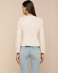 Mariella Collarless Leather Blazer Jackets - Blazers L'Agence
