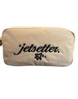 Jetsetter Embroidered Small Pouch Tan Cosmetic Stoney Clover Lane