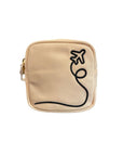 Airplane Embroidered Mini Pouch Tan Cosmetic Stoney Clover Lane