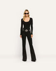 Her Story Martni Flare Saturated Black Denim - Flare & Wide Leg L'Agence