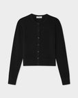 Cashmere Crewneck Cardigan Black Sweater - Cardigans White + Warren