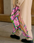 Floral Tapestry Large Silk Scarf Pink Scarves Lost Pattern NYC