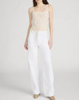 The Bow Cargo White Denim - Flare & Wide Leg Frame