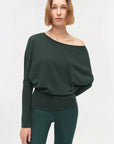 Lavina Off Shoulder Sweater Emerald Sweater - Crewneck Simkhai