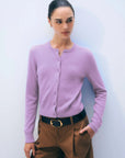 Cashmere Crew Soft Plum Sweater - Crewneck White + Warren