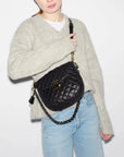 Crosby Lock Saddle Black Crossbody MZ Wallace