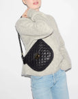 Crosby Lock Saddle Black Crossbody MZ Wallace