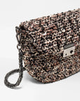 Crosby Lock Saddle Sequin Winter Boucle Crossbody MZ Wallace