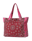 Bailey Bandana Tote Burgundy/Pink Tote & Satchel Haute Shore