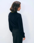 Cashmere Contrast Collar Sweater Deep Navy/Deep Olive Sweater - Polo White + Warren