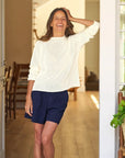 Monterey Pointelle Sweater Ivory Sweater - Turtleneck Frank & Eileen