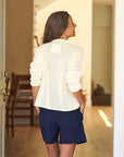Monterey Pointelle Sweater Ivory Sweater - Turtleneck Frank & Eileen