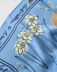 New York in Sketches Silk Scarf Blue Scarves Lost Pattern NYC