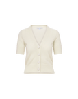 Short Sleeve Solene Cashmere Sweater Ivory Sweater - Cardigans Veronica Beard