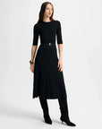 Elthea Belted Midi Dress Black Dresses - Midi Veronica Beard