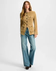 Orrin Suede Jacket Desert Khaki Jackets - Blazers Veronica Beard