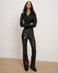 Collier Sequin Skiny-Flare Pant Dark Currant Pants - Trousers Veronica Beard