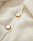 Solene Brushed Cashmere Long Sleeve Cardigan Ivory Sweater - Cardigans Veronica Beard