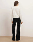 Solene Brushed Cashmere Long Sleeve Cardigan Ivory Sweater - Cardigans Veronica Beard