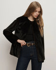 Griselda Faux Fur Coat Sable Outerwear - Longsleeve Veronica Beard