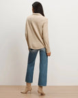 Ayton Merino-Cashmere Knit Top Oatmeal Tops - Button Down Veronica Beard