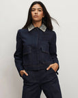 Barrington Embellished Denim Jacket Midnight Wash Jackets - Denim Veronica Beard