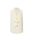 Magnolia Tie Neck Blouse Dove Off White Tops - Blouses Veronica Beard