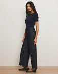 Osborne Wide Leg Eyelet Pant Indigo Denim - Flare & Wide Leg Veronica Beard