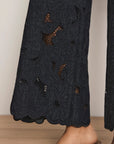 Osborne Wide Leg Eyelet Pant Indigo Denim - Flare & Wide Leg Veronica Beard
