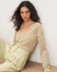 Coleta V Neck Sweater Pistachio Sweater - V-Neck Veronica Beard